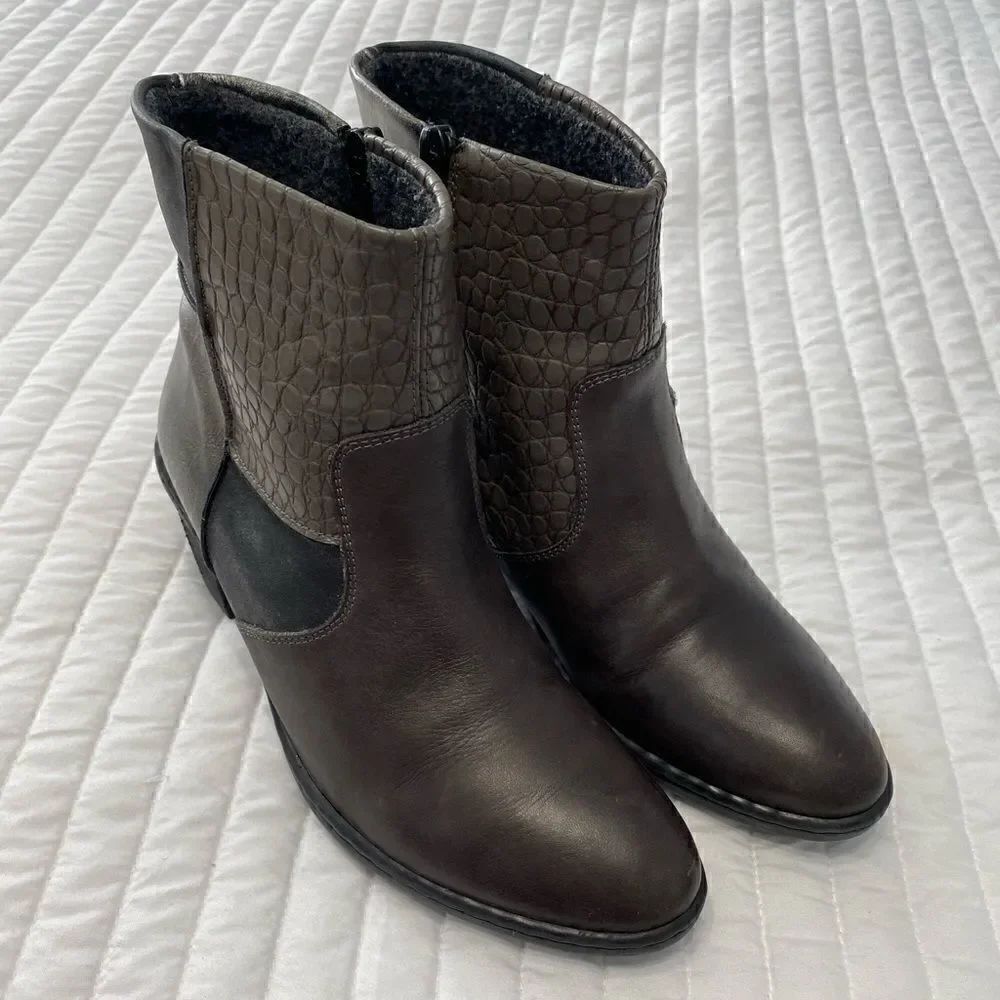 Rieker Leather Ankle Boots Women Size 39